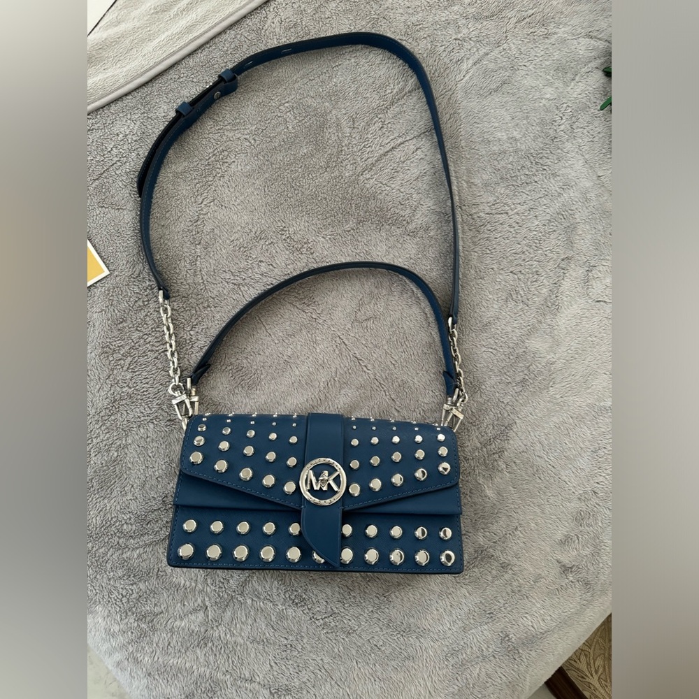 Michael Kors Studded Navy Crossbody Bag
